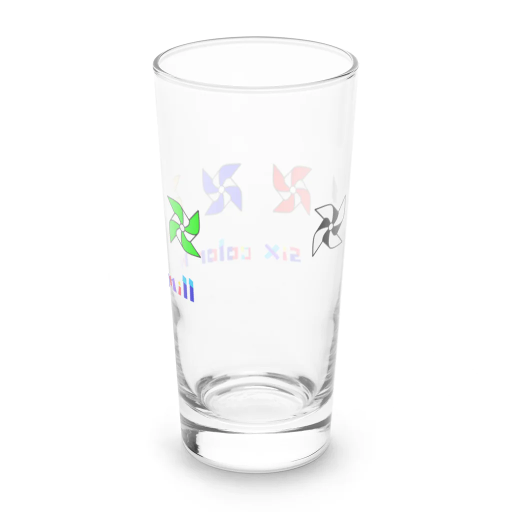 江戸前ボートSUZURI店の艇驚シリーズ⑨ 6色の風車 Long Sized Water Glass :back