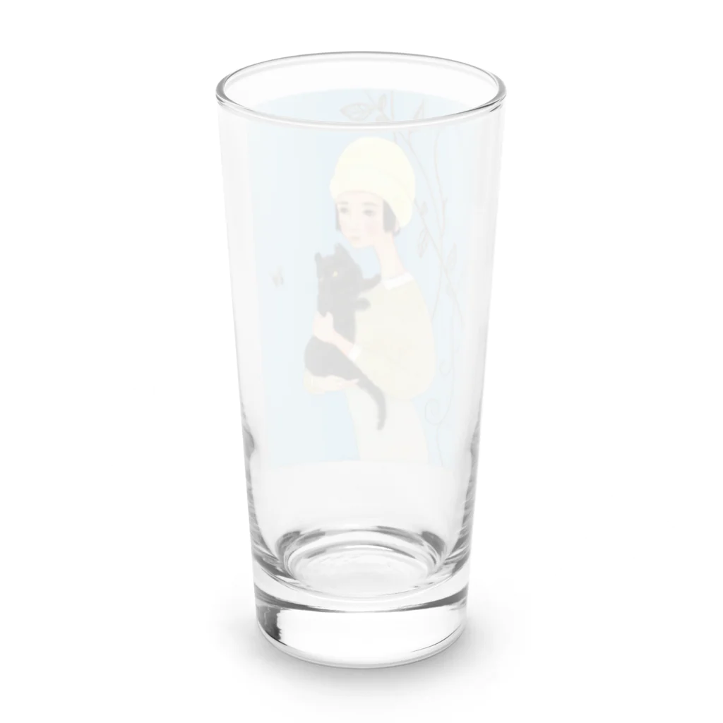 四月研究所 SUZURI店の大正浪漫ヲトメ図画ー光 Long Sized Water Glass :back