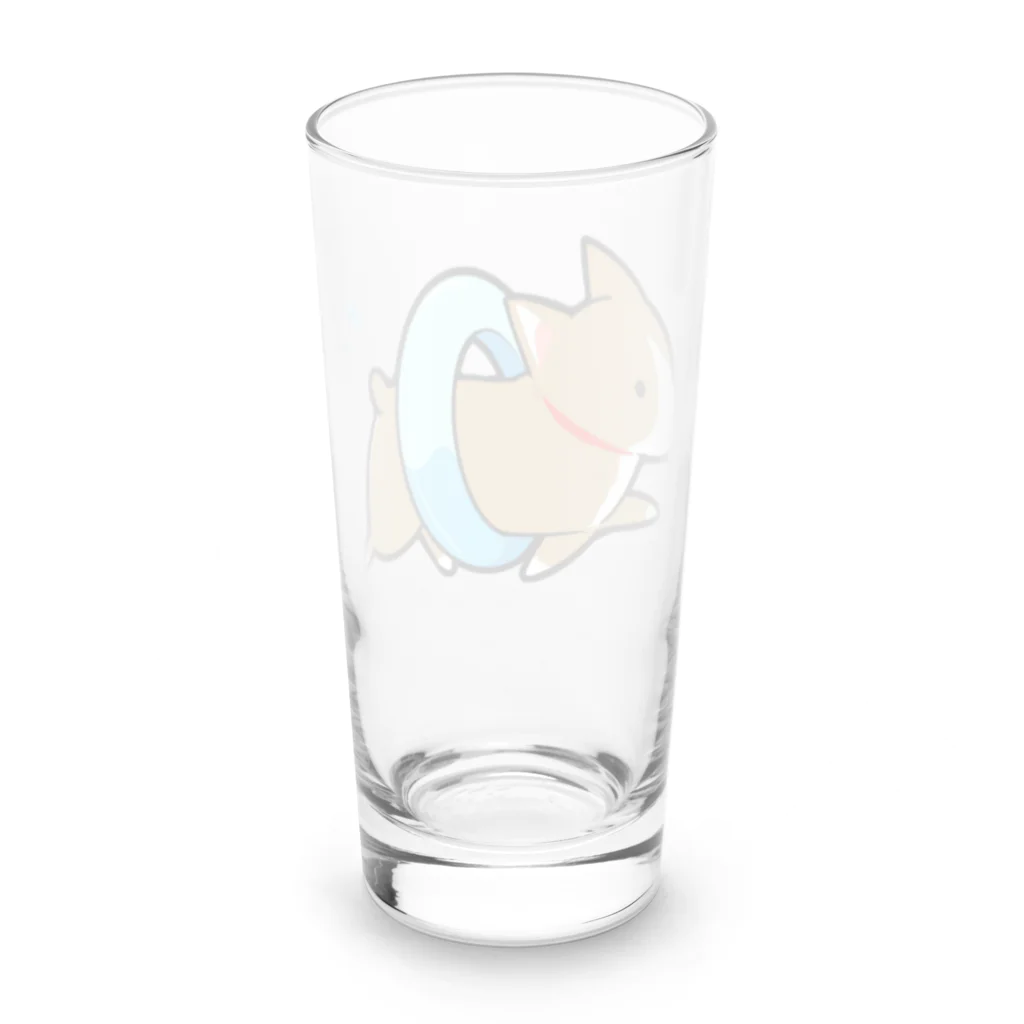 かわいいコーギーのswim Long Sized Water Glass :back