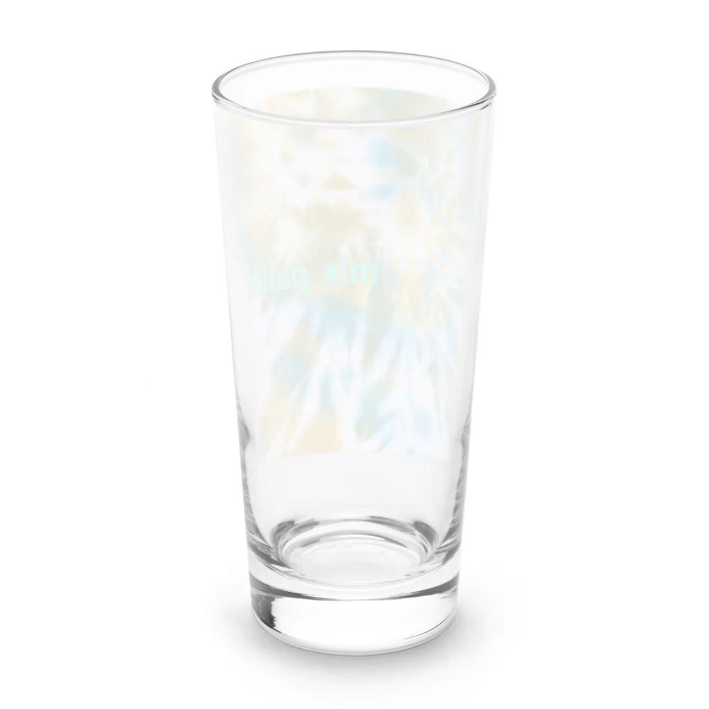 Mix pallet りょうのタイダイ染めプリント　黄緑×水色 Long Sized Water Glass :back