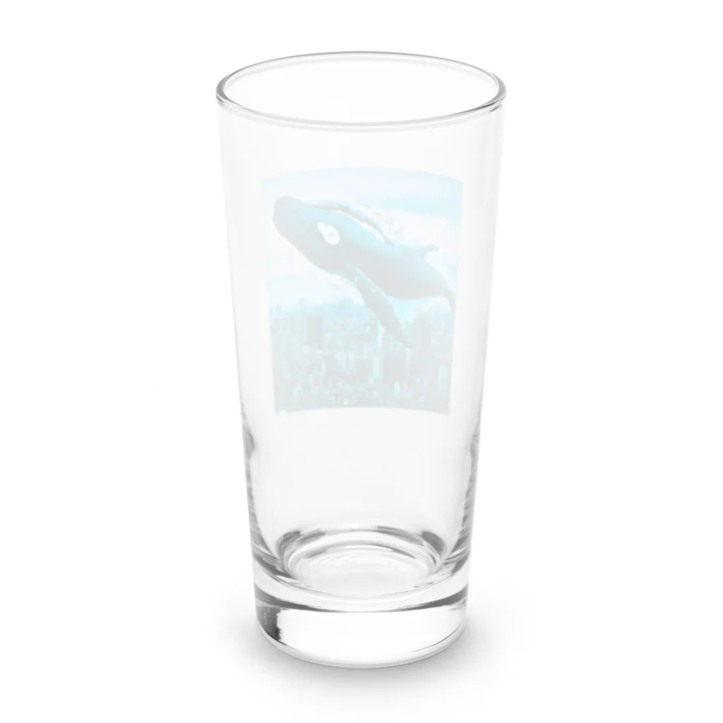 AI_ARTの空飛ぶクジラ Long Sized Water Glass :back