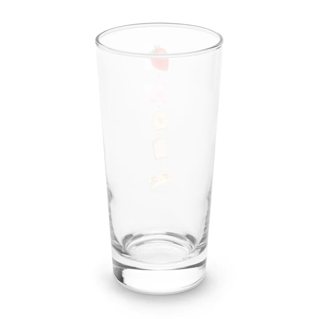 たまごぼーろさんの🍓＋🧸＋🍌＋🍞＝フルーツサンド Long Sized Water Glass :back