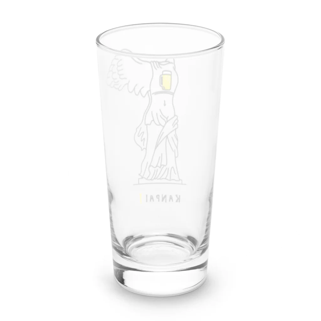 ビールとアート TM-3 Designの彫刻 × BEER（サモトラケのニケ）黒線画 Long Sized Water Glass :back