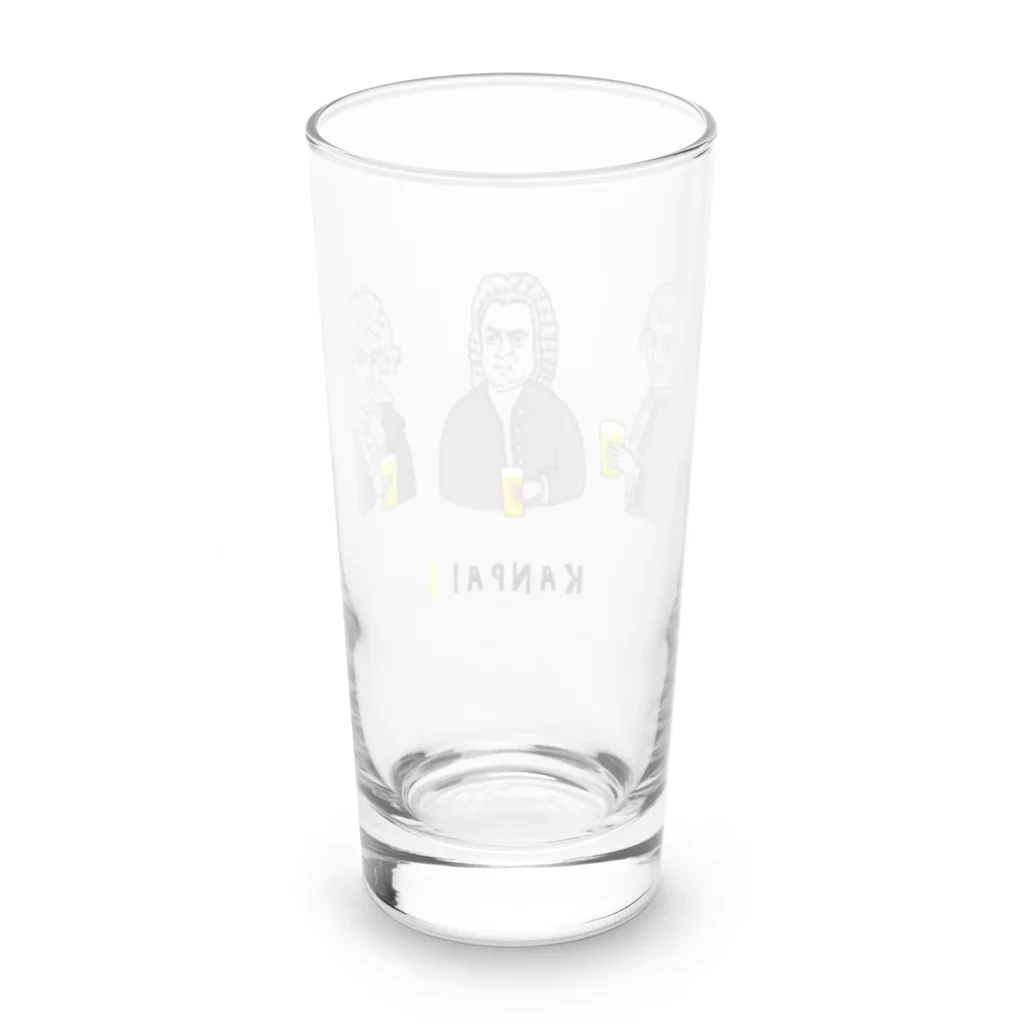 ビールとアート TM-3 Designの偉人 × BEER（三人の音楽家）黒線画 Long Sized Water Glass :back