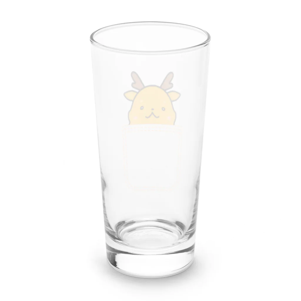 ゆるも鹿々堂のポケットインまめしか Long Sized Water Glass :back