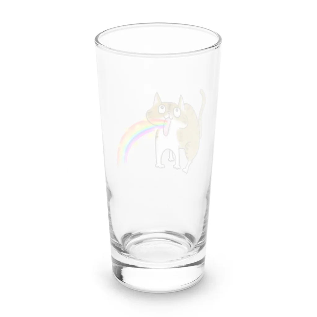 ニャンペイショップのマーライオン猫 Long Sized Water Glass :back