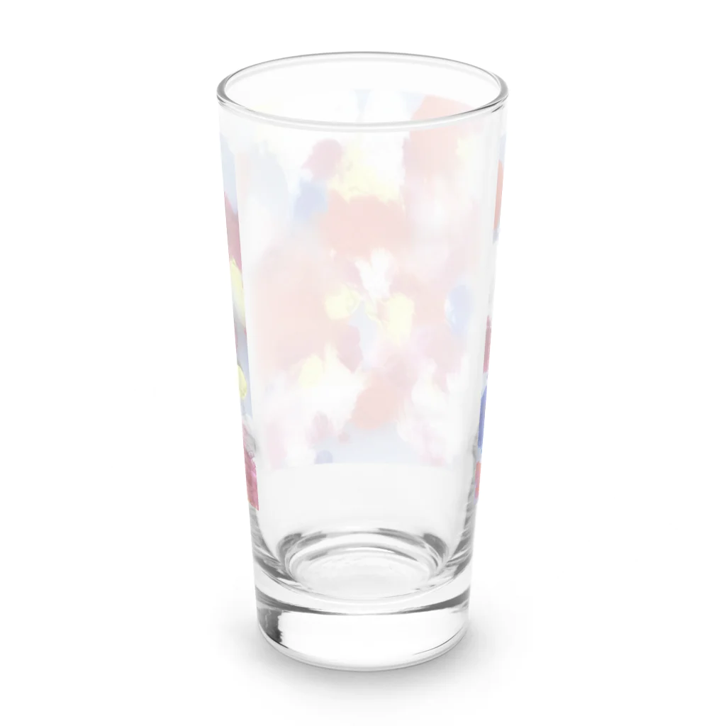 子どもの絵のゆずロングコップ Long Sized Water Glass :back