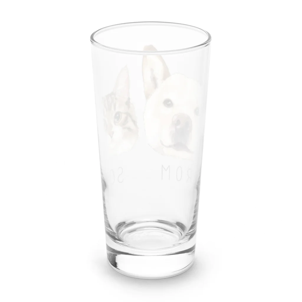 みきぞーん｜保護猫 ミッキー画伯と肉球とおともだちのrom & sol Long Sized Water Glass :back