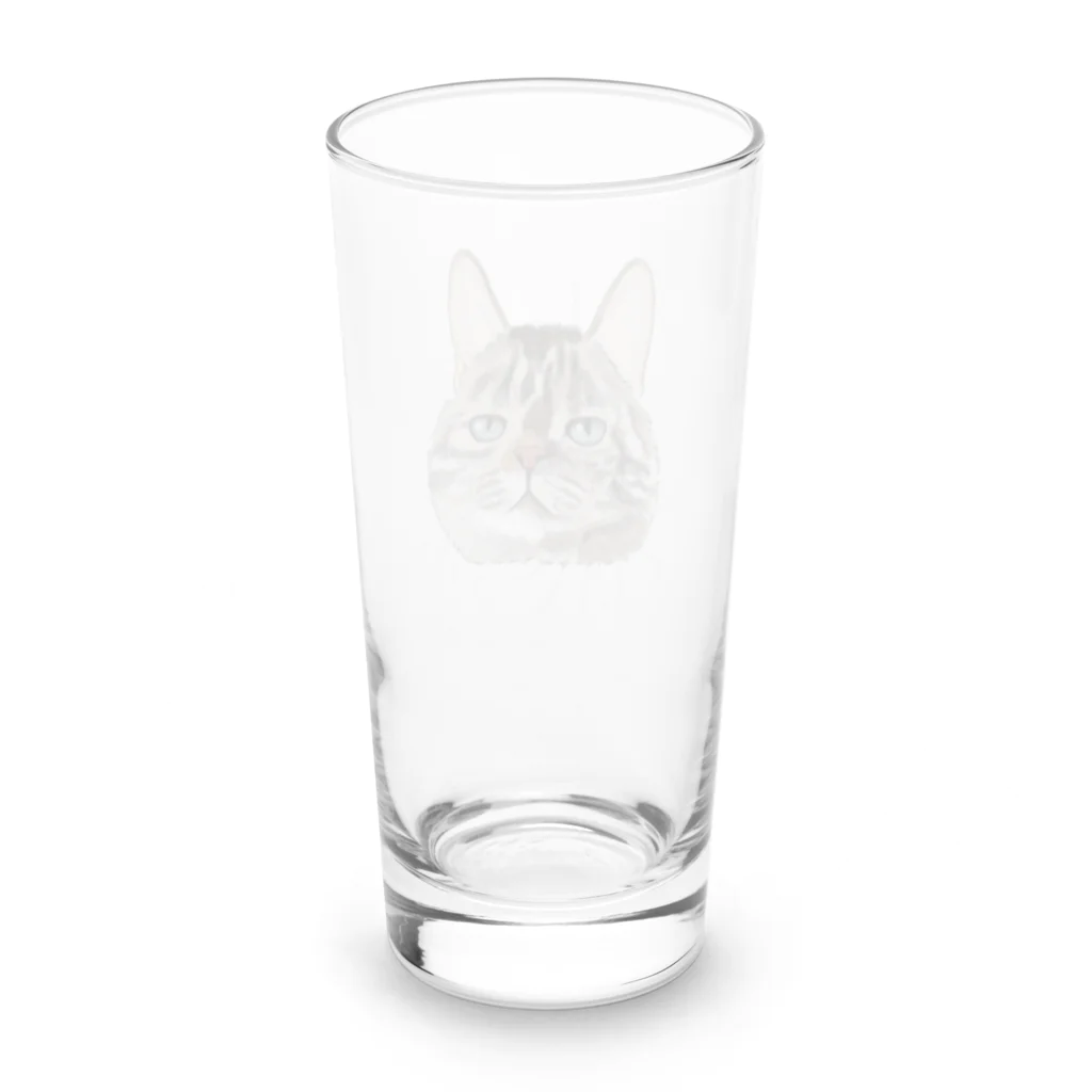 カナタ　フタバのキジトラ柄の猫 Long Sized Water Glass :back