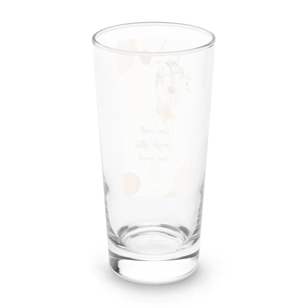 春のくまさんのドライフラワーを花束で。 Long Sized Water Glass :back