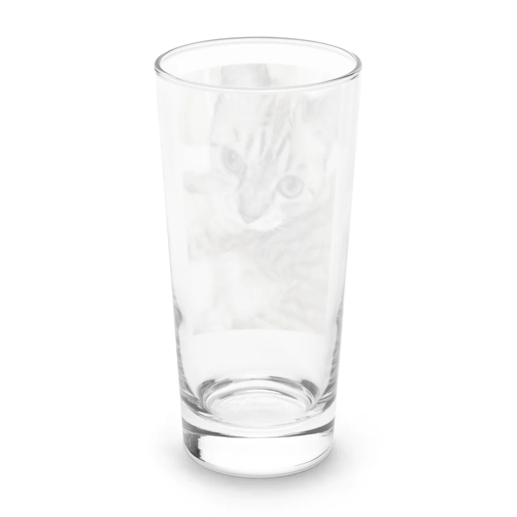 ねこの森でお散歩のフッワフワのシャムミックス Long Sized Water Glass :back