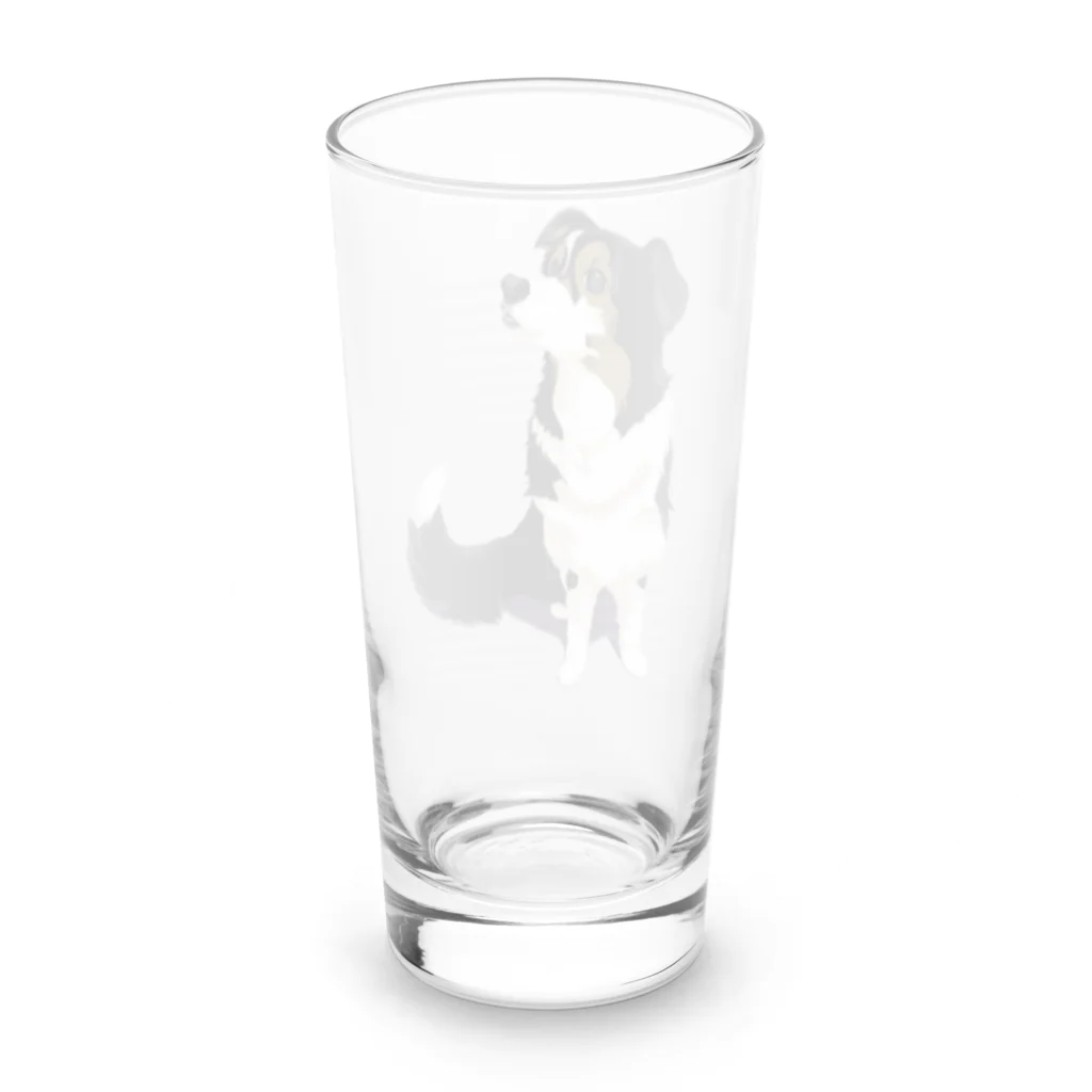 犬甘ちゃんの杜のコリーのメリちゃん Long Sized Water Glass :back