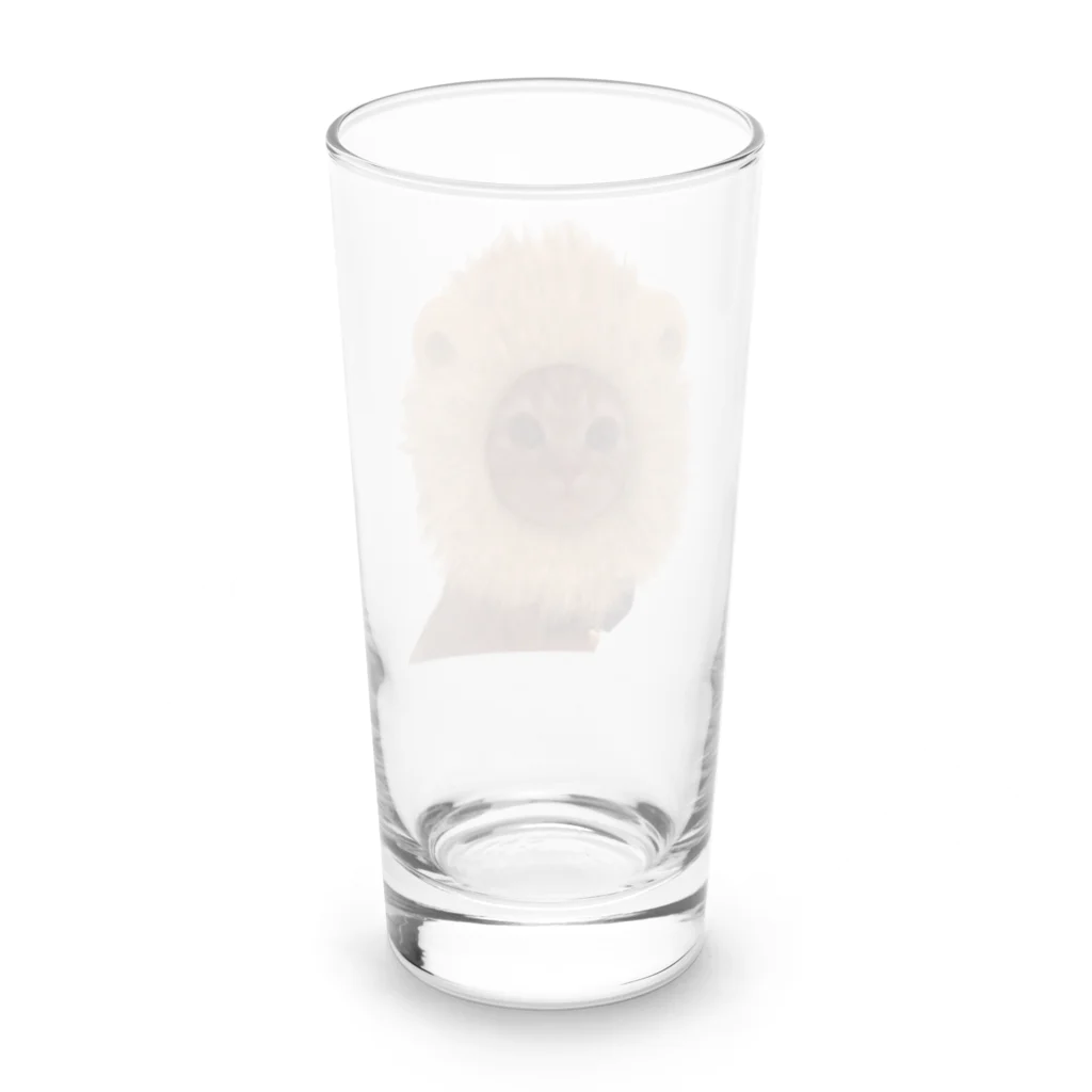 茶太郎🐱とモンブランの茶太郎のライオンに変身シリーズ Long Sized Water Glass :back