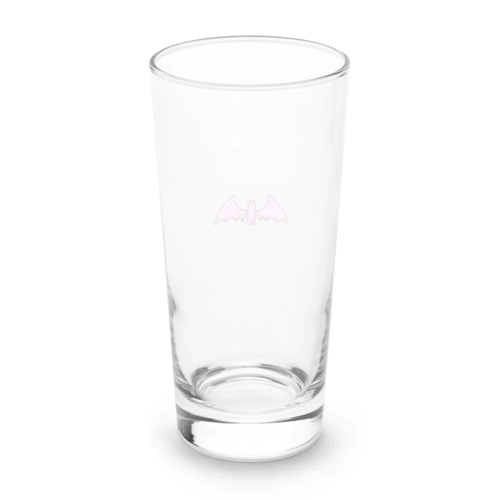 🦇水月黒羽ᙅ⩬のコウモリくん（ぴんく） Long Sized Water Glass :back