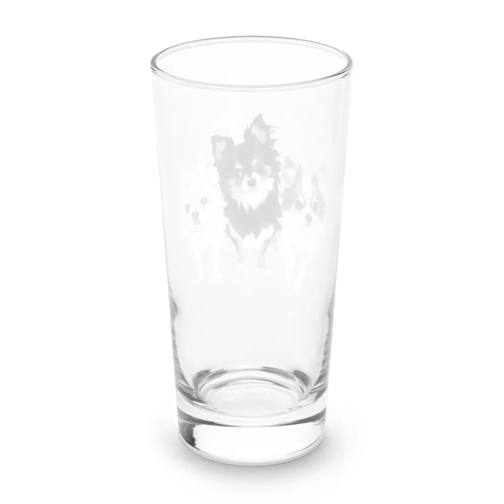 Letiのチョコ、チップ、ソラ Long Sized Water Glass :back