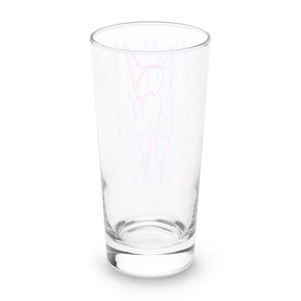 おはる屋さんのカラフルな馬さん Long Sized Water Glass :back