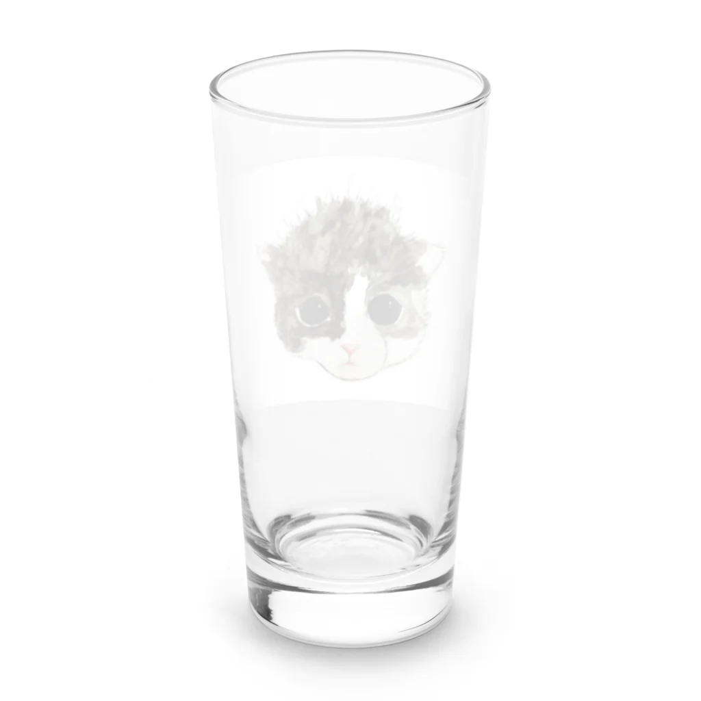 保護猫茶トラ兄弟LIFEの杏ちゃん Long Sized Water Glass :back