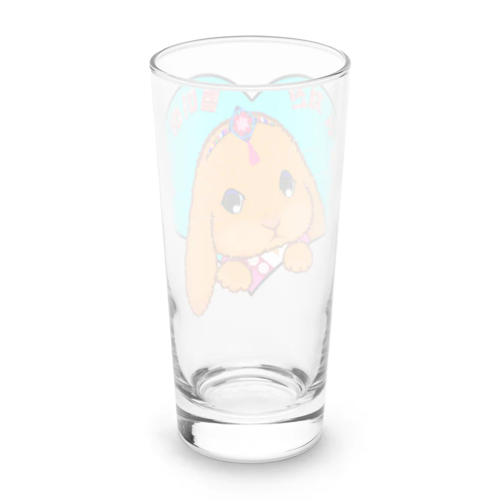 LalaHangeulのロップイヤーラビット　韓服お正月バージョン Long Sized Water Glass :back