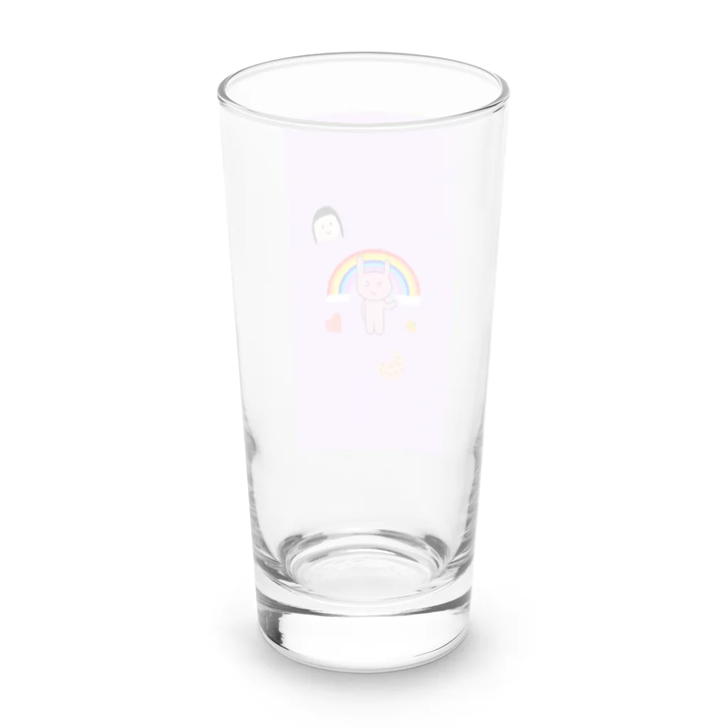 ぷにたんランドの星ウサといろいろ Long Sized Water Glass :back