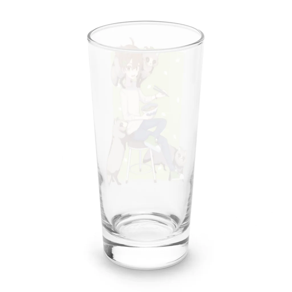 ぱすたてるかるぼのたぬき Long Sized Water Glass :back