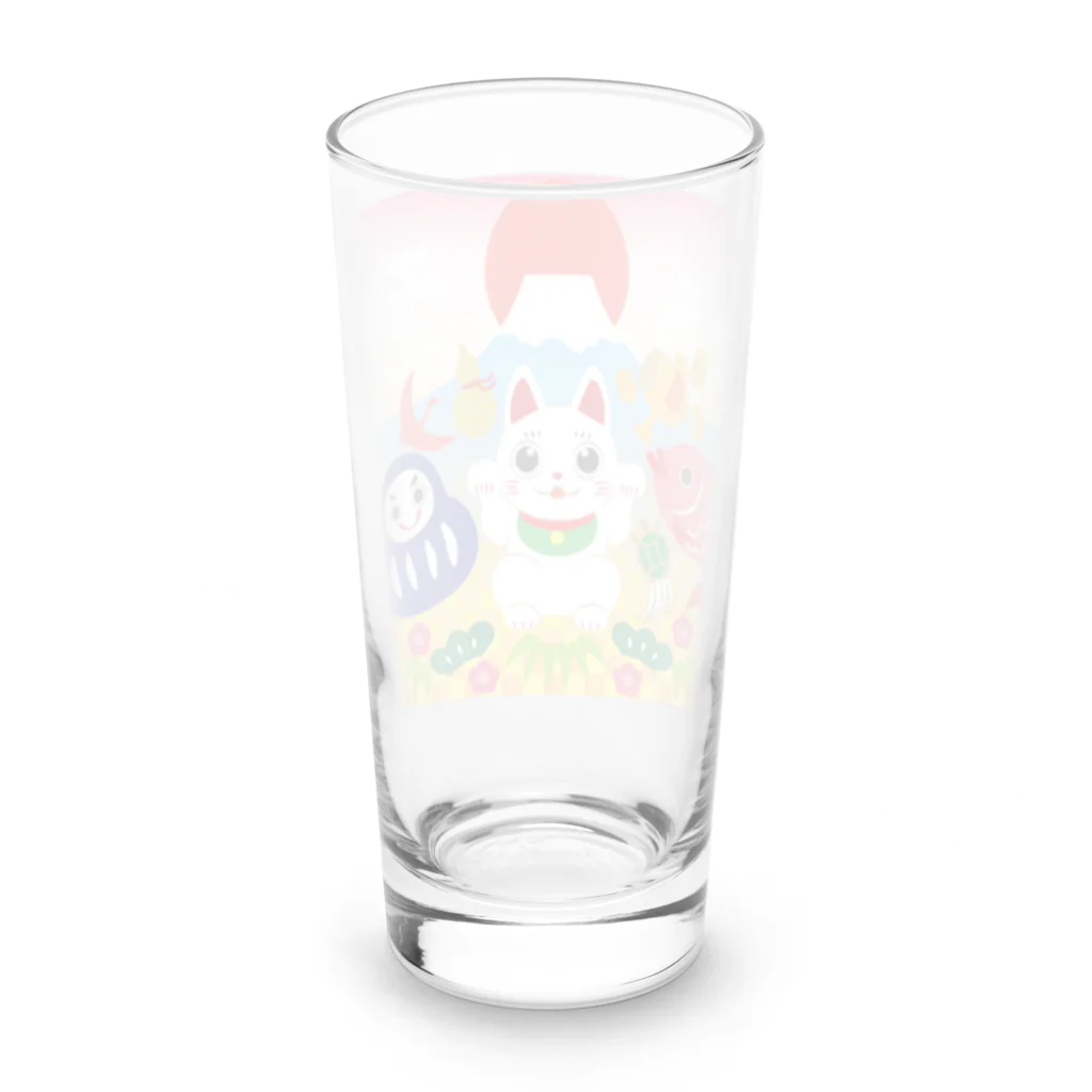 真椿ちゅんのお店のちゅんの招き猫と仲間たち Long Sized Water Glass :back