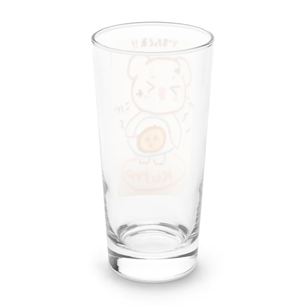 No.141_OneForOnesの焦げたパンしか作れないくまちゃん😨 Long Sized Water Glass :back