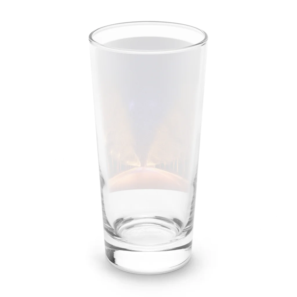 ミラくまのイルミネーションの並木道 Long Sized Water Glass :back