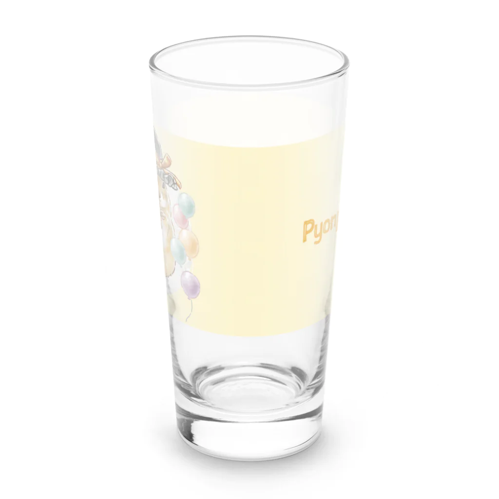 卯月まめのもふもふイラスト屋さんの11.Pyonpyonmaru & Donbei Long Sized Water Glass :back