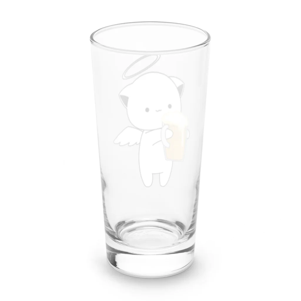 MochiMochi SHOPの白猫天使こむぎちゃん（ビール） Long Sized Water Glass :back