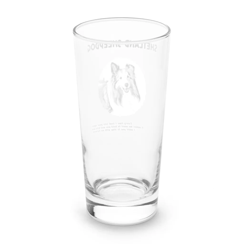 onehappinessのシェルティ　イラスト　forever Long Sized Water Glass :back