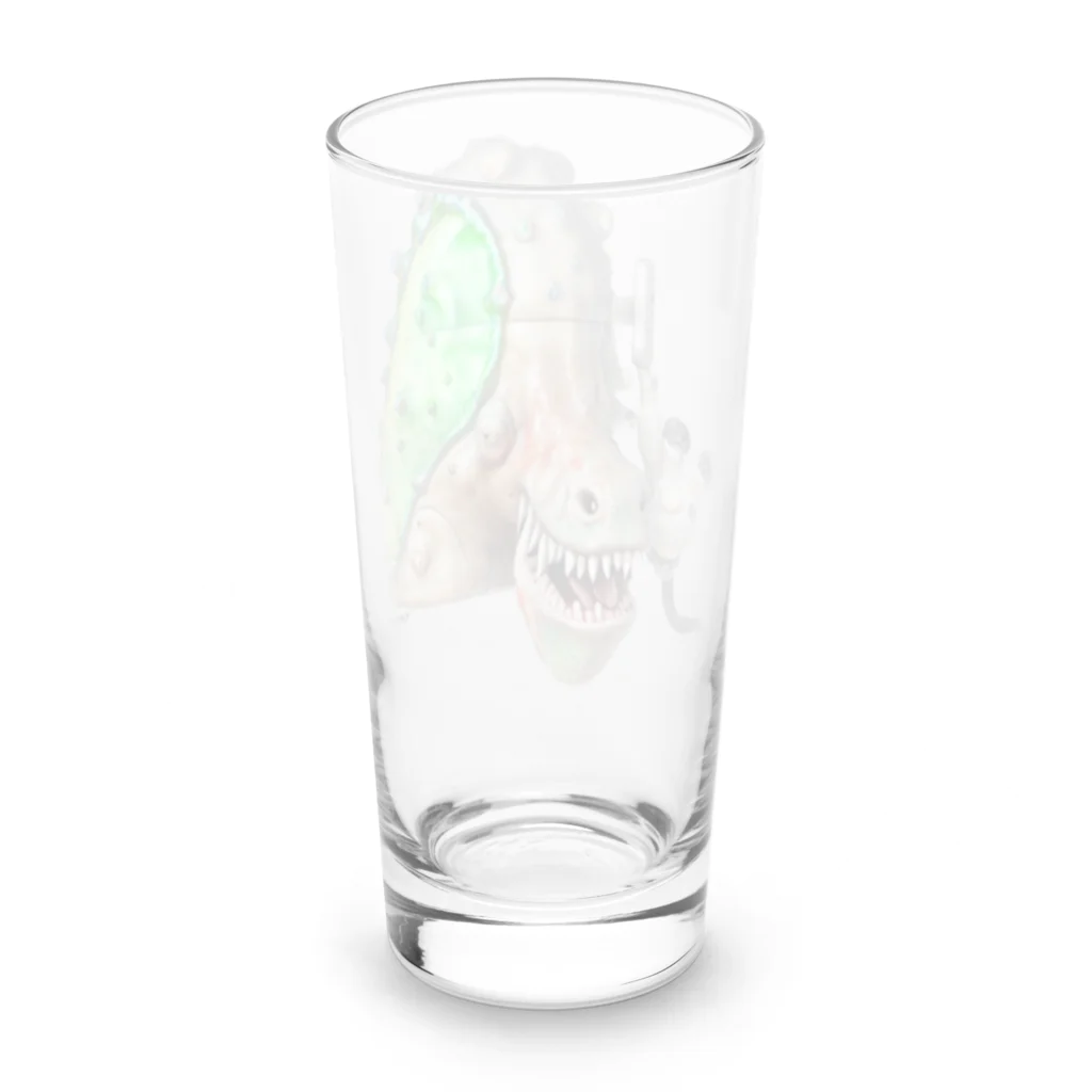 🍩tarojiro(たろじろ) shop🍩の恐竜に噛まれた時はシャワーで冷やすといい by AI Long Sized Water Glass :back