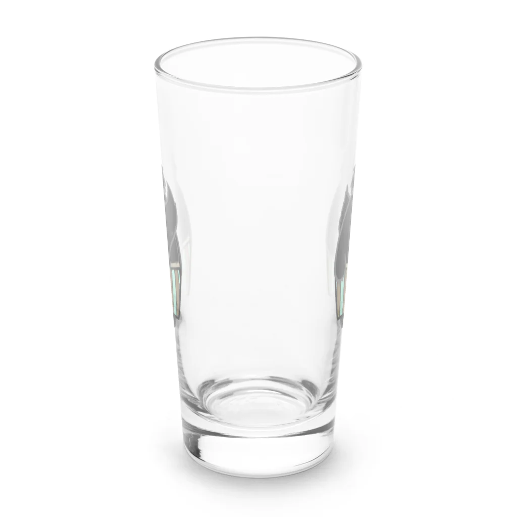 そのへんの黒猫の黒猫前後 Long Sized Water Glass :back