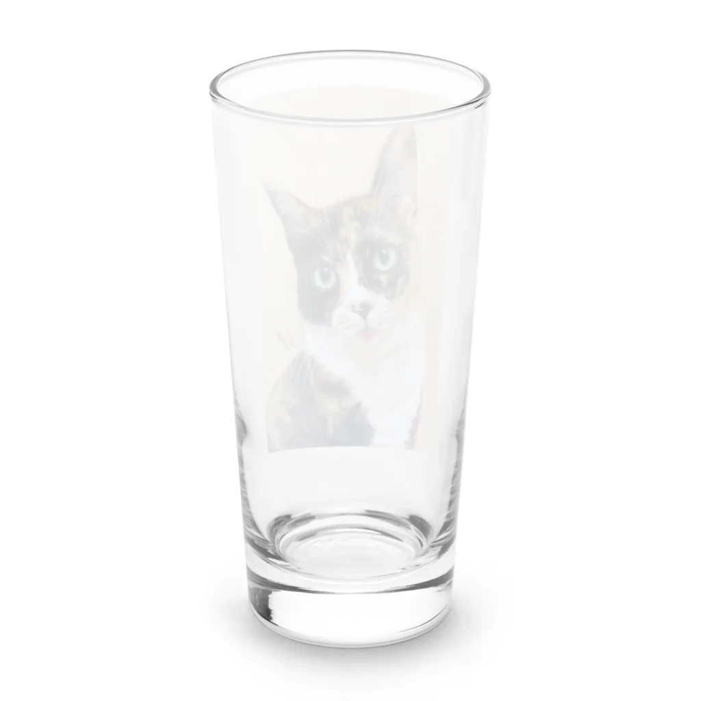 工房照在の三毛猫 Long Sized Water Glass :back