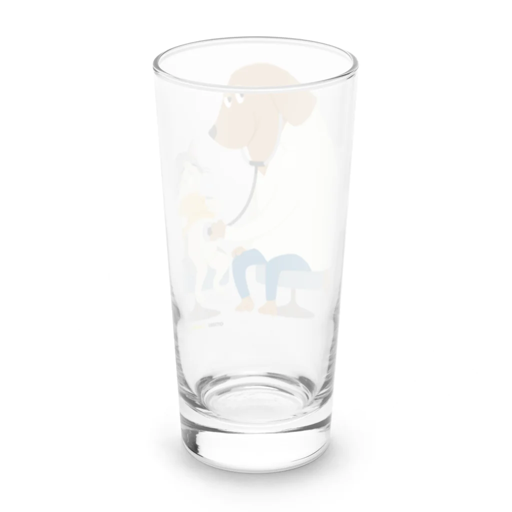 Quatre Illustrationの犬のお医者さん Long Sized Water Glass :back