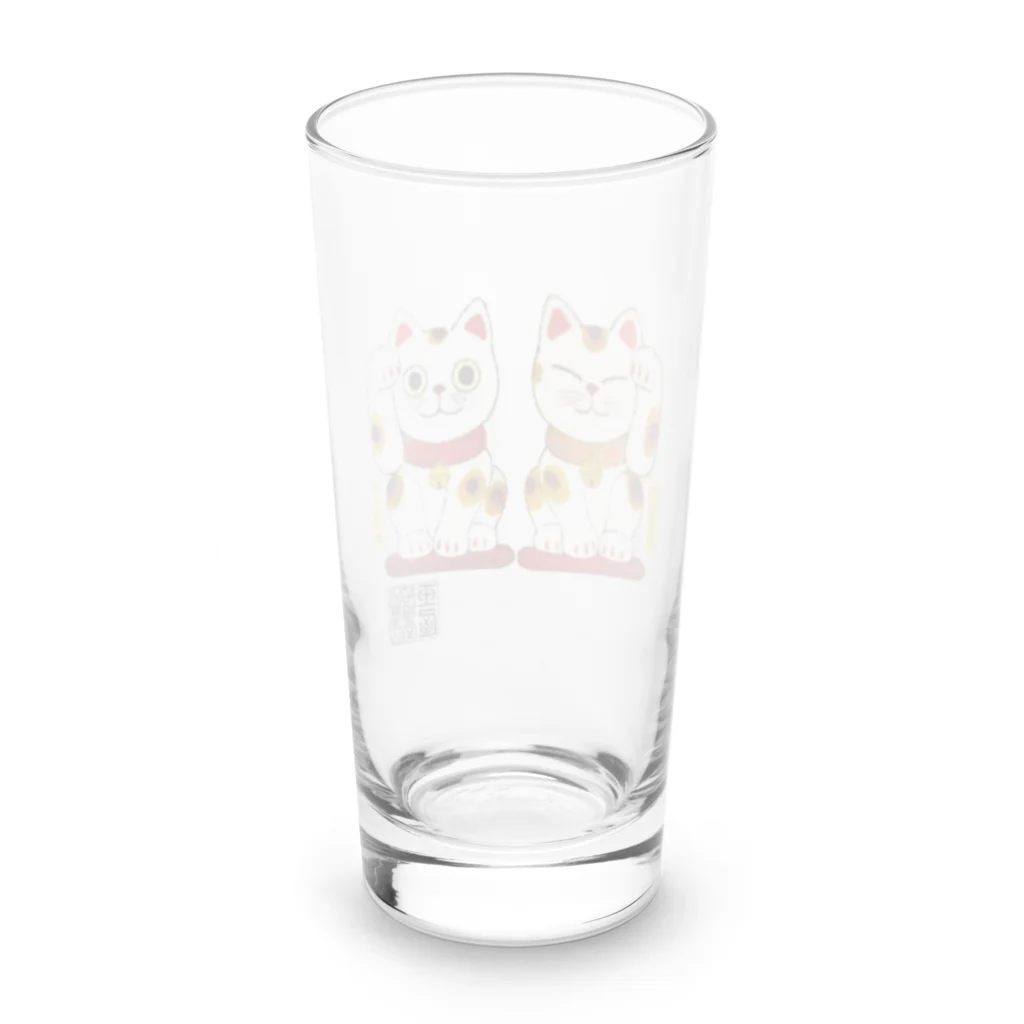 招福堂 玉屋の招き猫twins Long Sized Water Glass :back