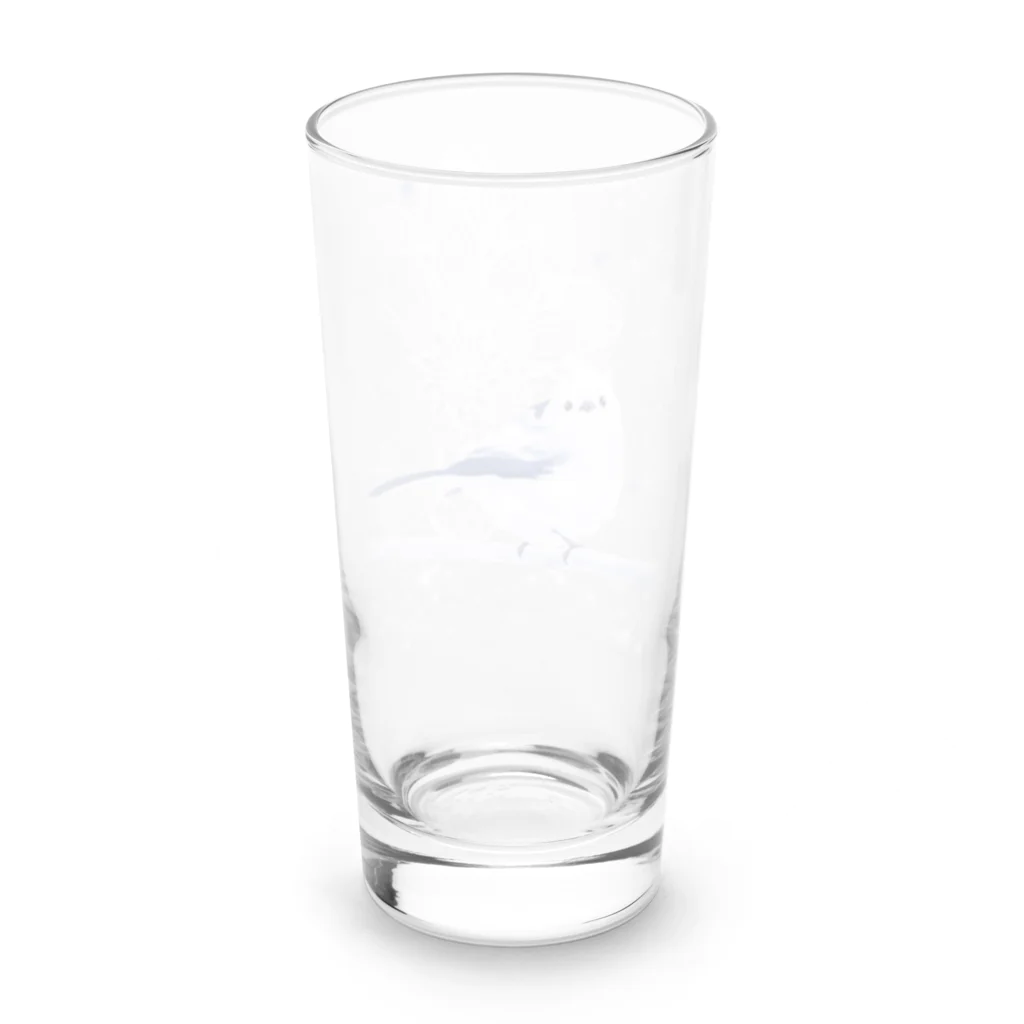 しの.＠流浪創具師EMANONの雪国の妖精シマエナガ Long Sized Water Glass :back