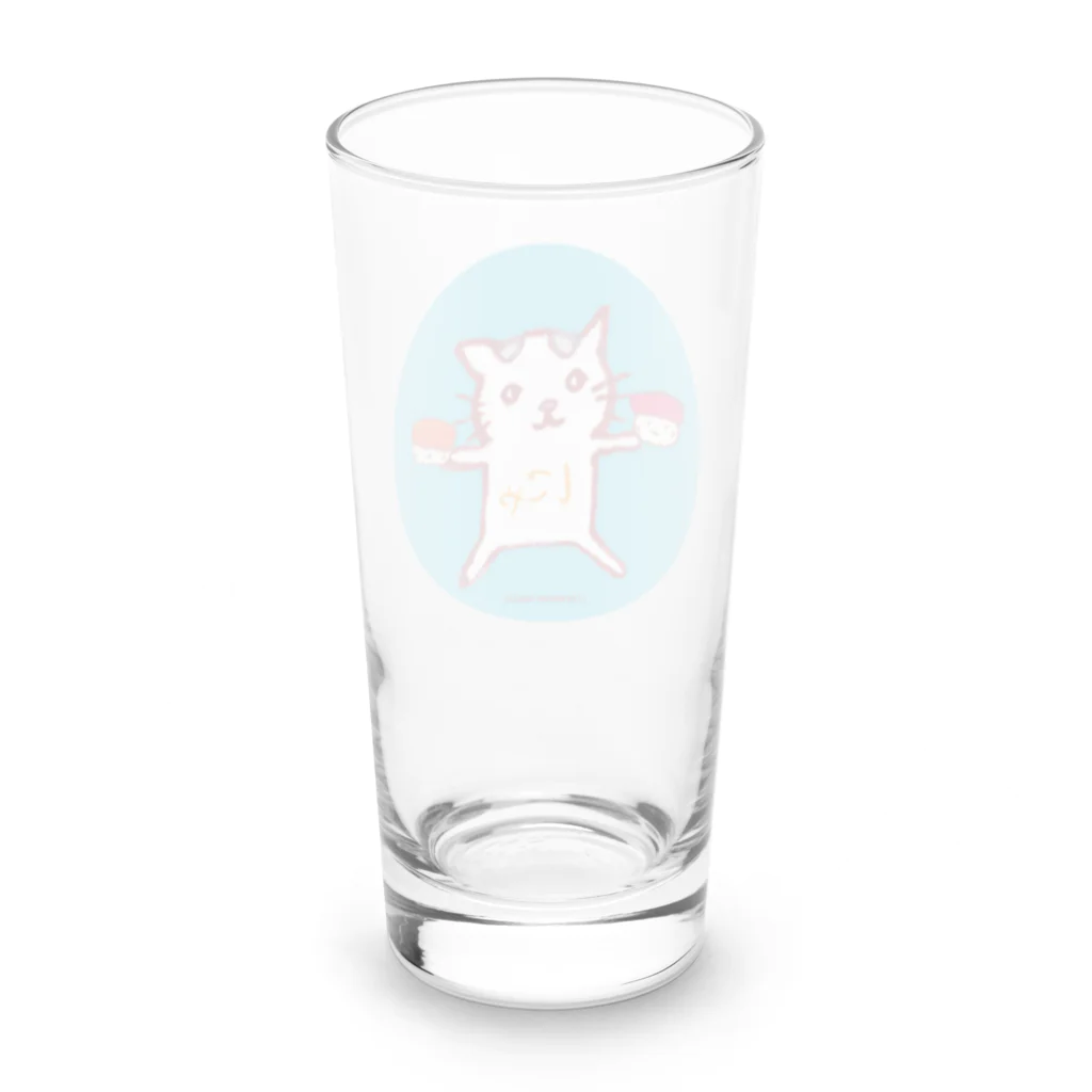 ネコのうーたんになりたいくちばしショップの「にゃすし又はすしにゃ」すし好き専用 Long Sized Water Glass :back