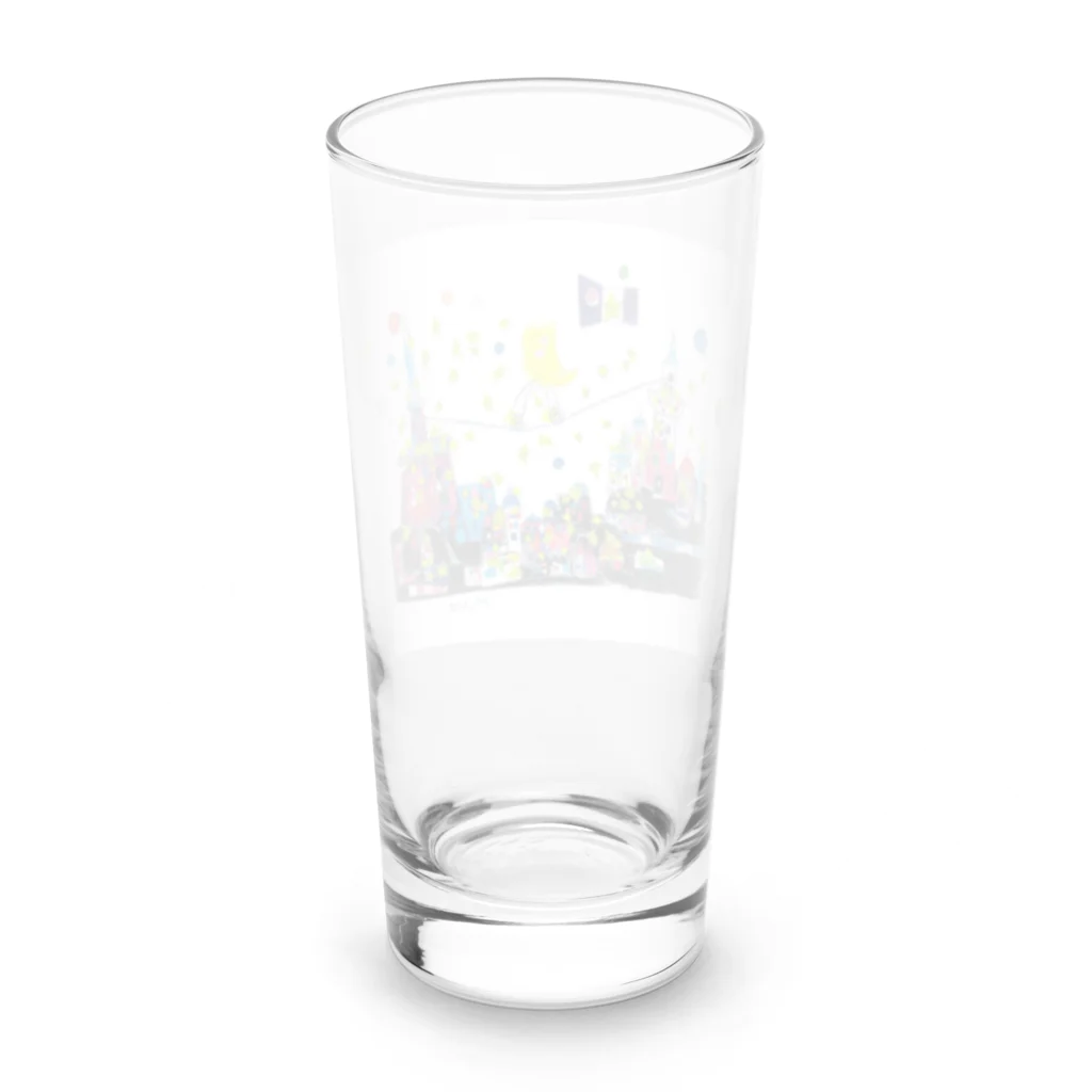 タナカミノルのユーモアイラストショップのお月さんぽ Long Sized Water Glass :back