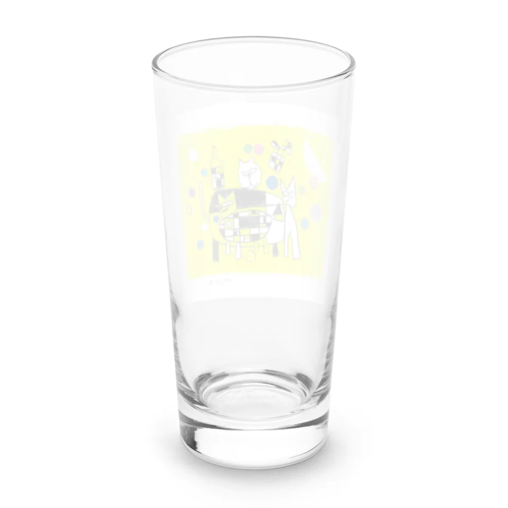 タナカミノルのユーモアイラストショップのキャット テーブル Long Sized Water Glass :back