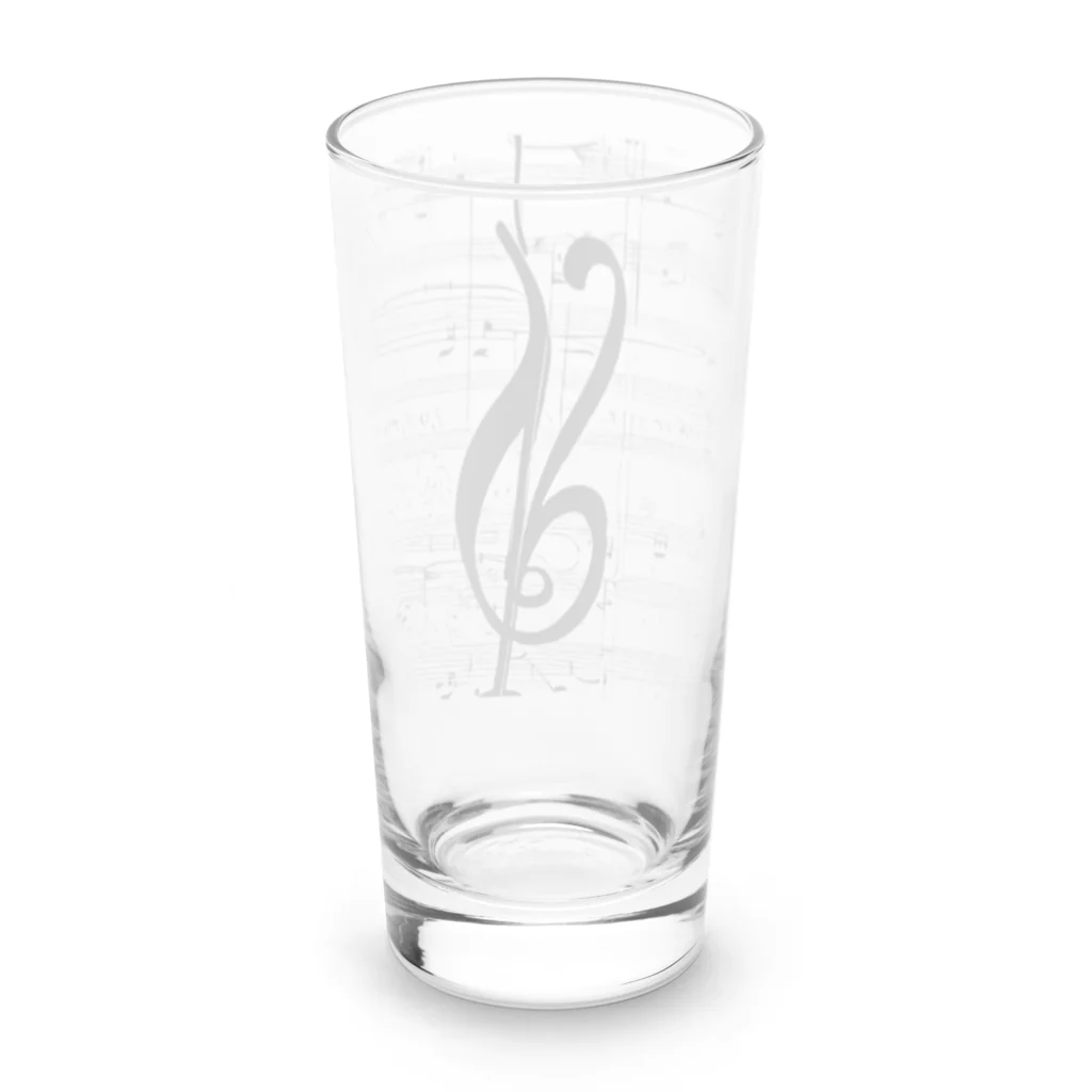 音楽っていいなのト音記号のような、何か Long Sized Water Glass :back