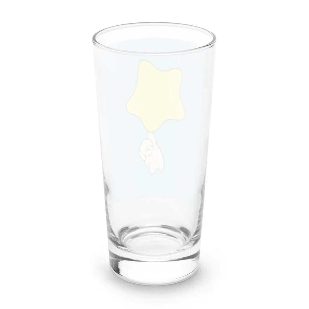 みにゆん　ねこのGood night, puppy ~ blue Long Sized Water Glass :back