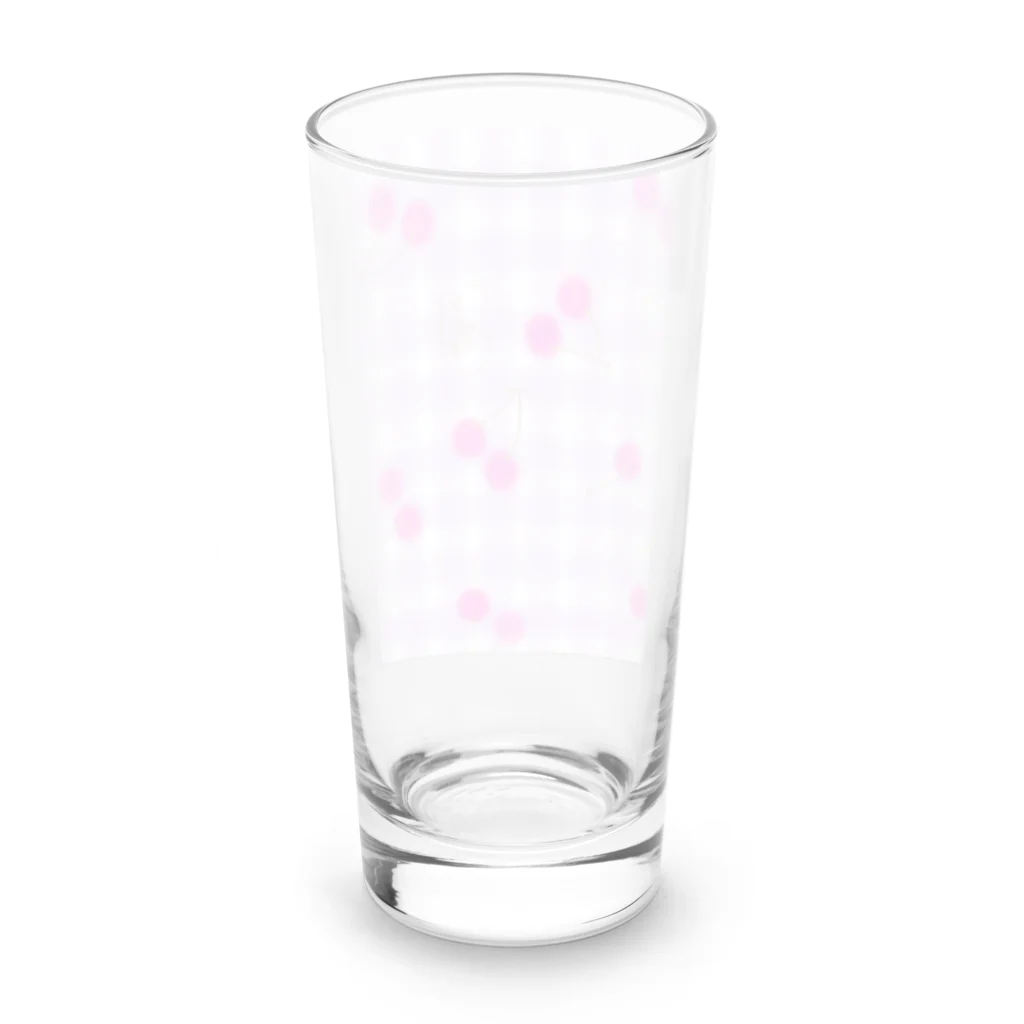 ソルトの部屋着のさくらんぼラベンダーギンガム Long Sized Water Glass :back