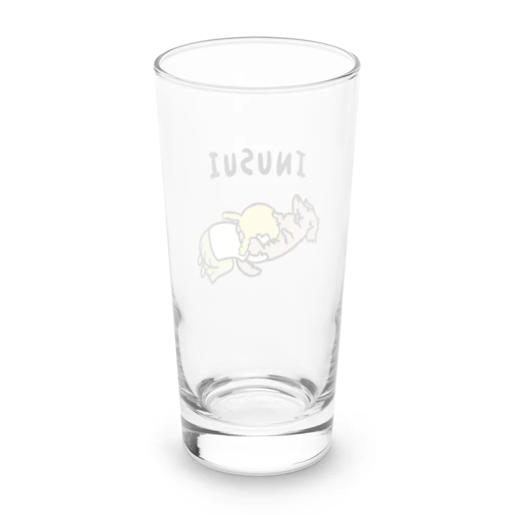 犬のおしりのダックス吸う女子 Long Sized Water Glass :back