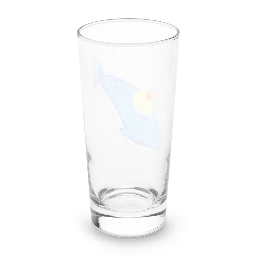 satoayaのアニマルカフェのシ―フードアニマル　クリームソーダジンベイ Long Sized Water Glass :back