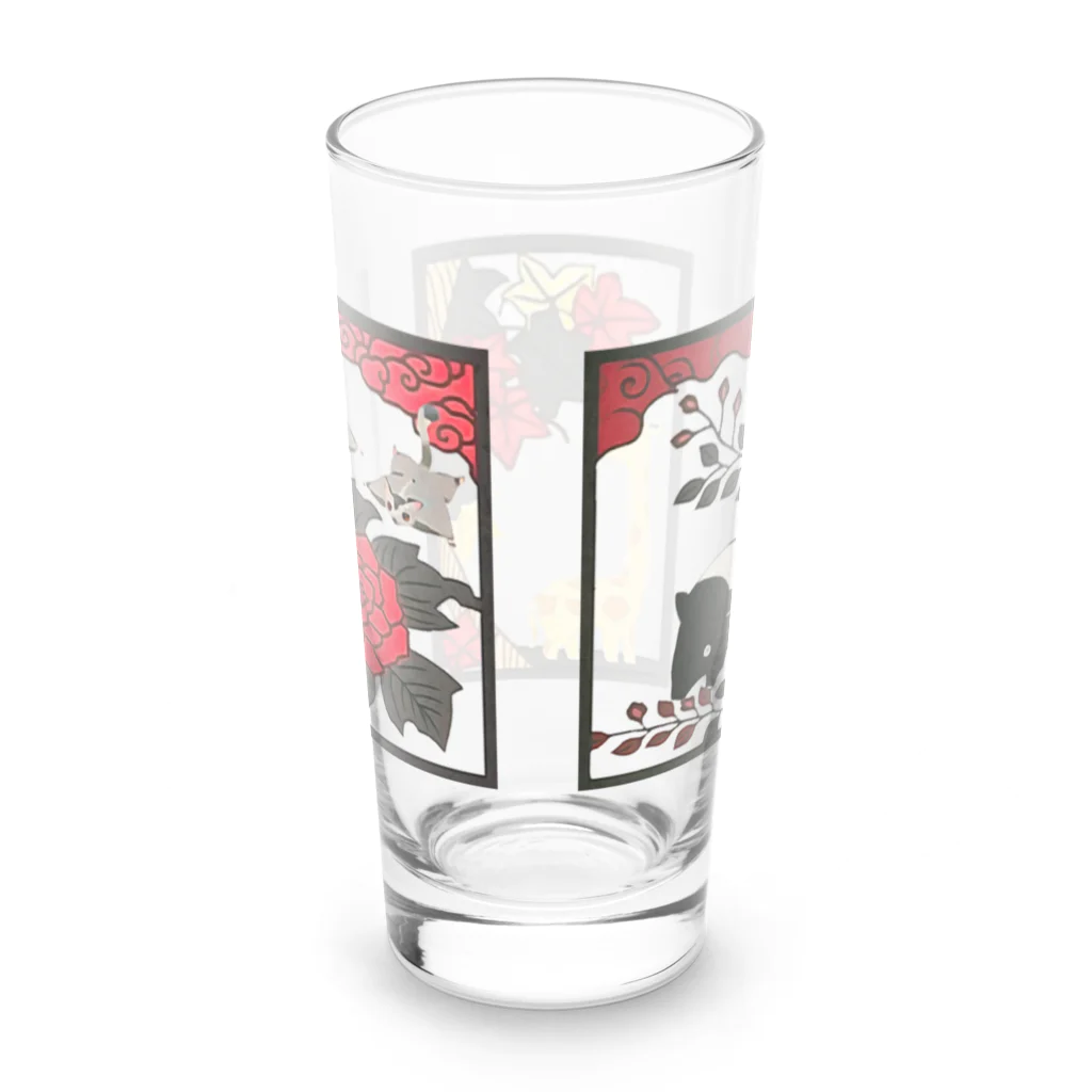 Red & Brack の猪鹿蝶？(透過Ver.) Long Sized Water Glass :back