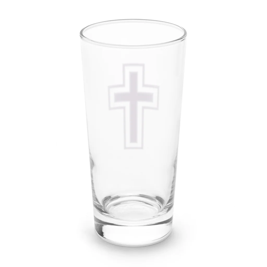【ホラー専門店】ジルショップのダークパープルの十字架 Long Sized Water Glass :back