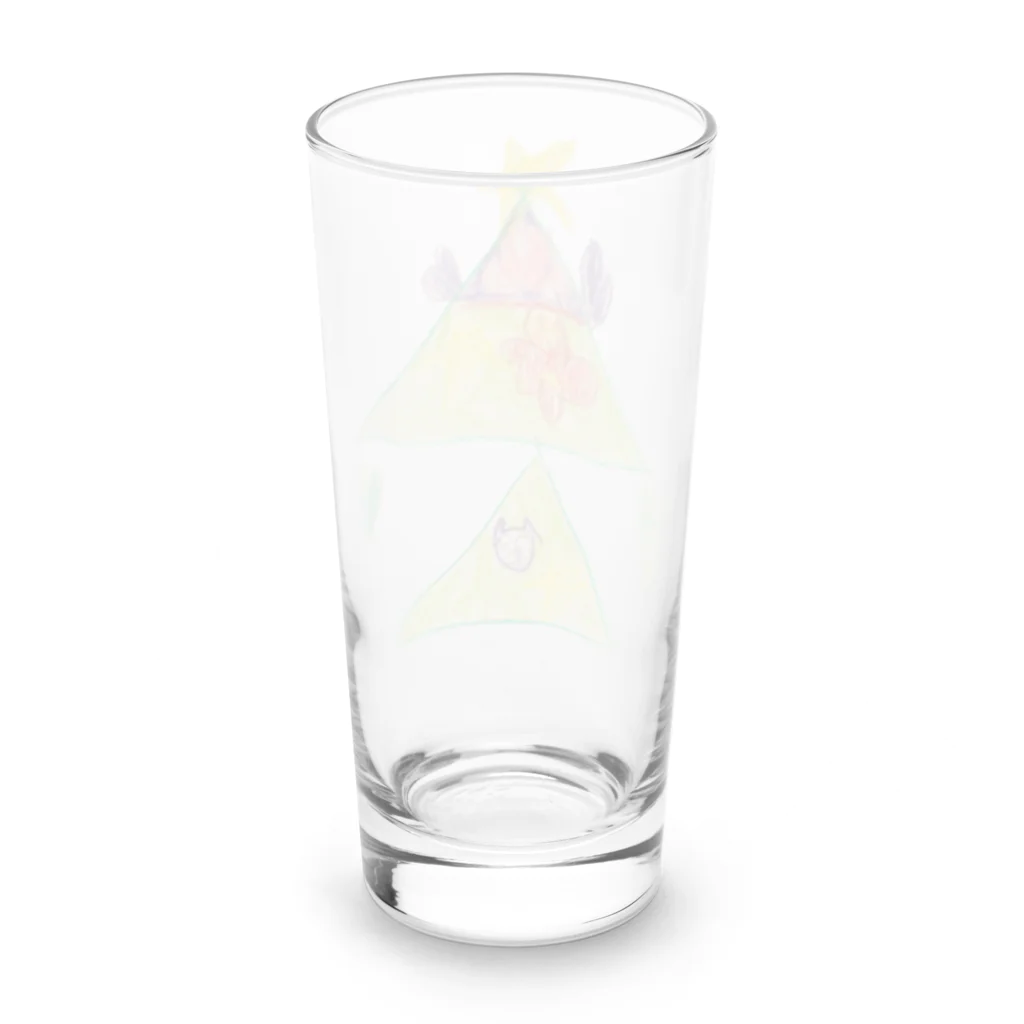 KidsArtの【子どもの絵】クリスマスツリー Long Sized Water Glass :back