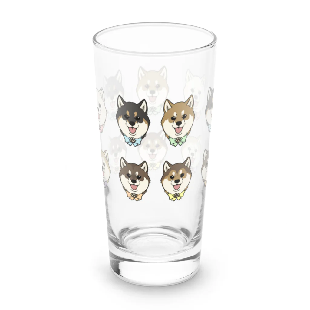 豆つぶのshiba-inu fanciers(集合) Long Sized Water Glass :back