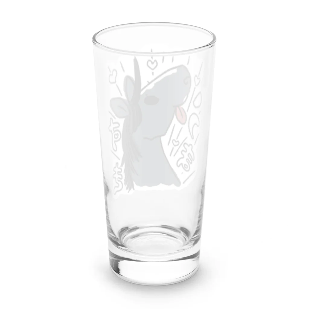 Pa-LessのUmasuki-青鹿毛ちゃん Long Sized Water Glass :back