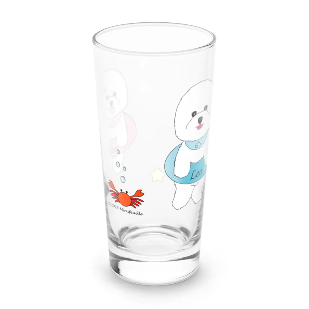 ミルフィーユ(Mirufeuille)のゆったりまったりレオ＆みるく Long Sized Water Glass :back